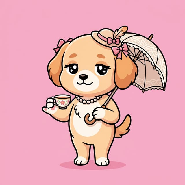 サロンの貴婦人犬